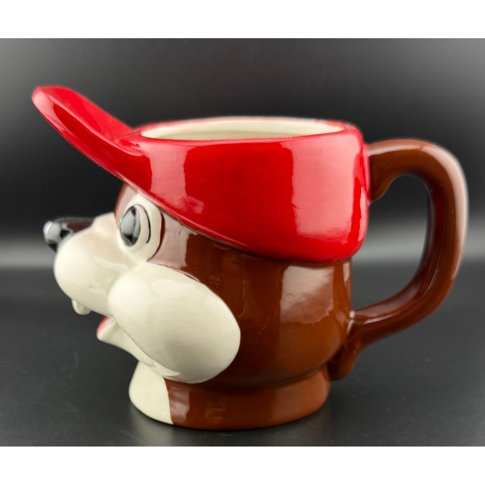 Buc-ee's 3D Face Mug Brown Red Sculpted Beaver Mascot Ceramic Novelty Coffee Cup